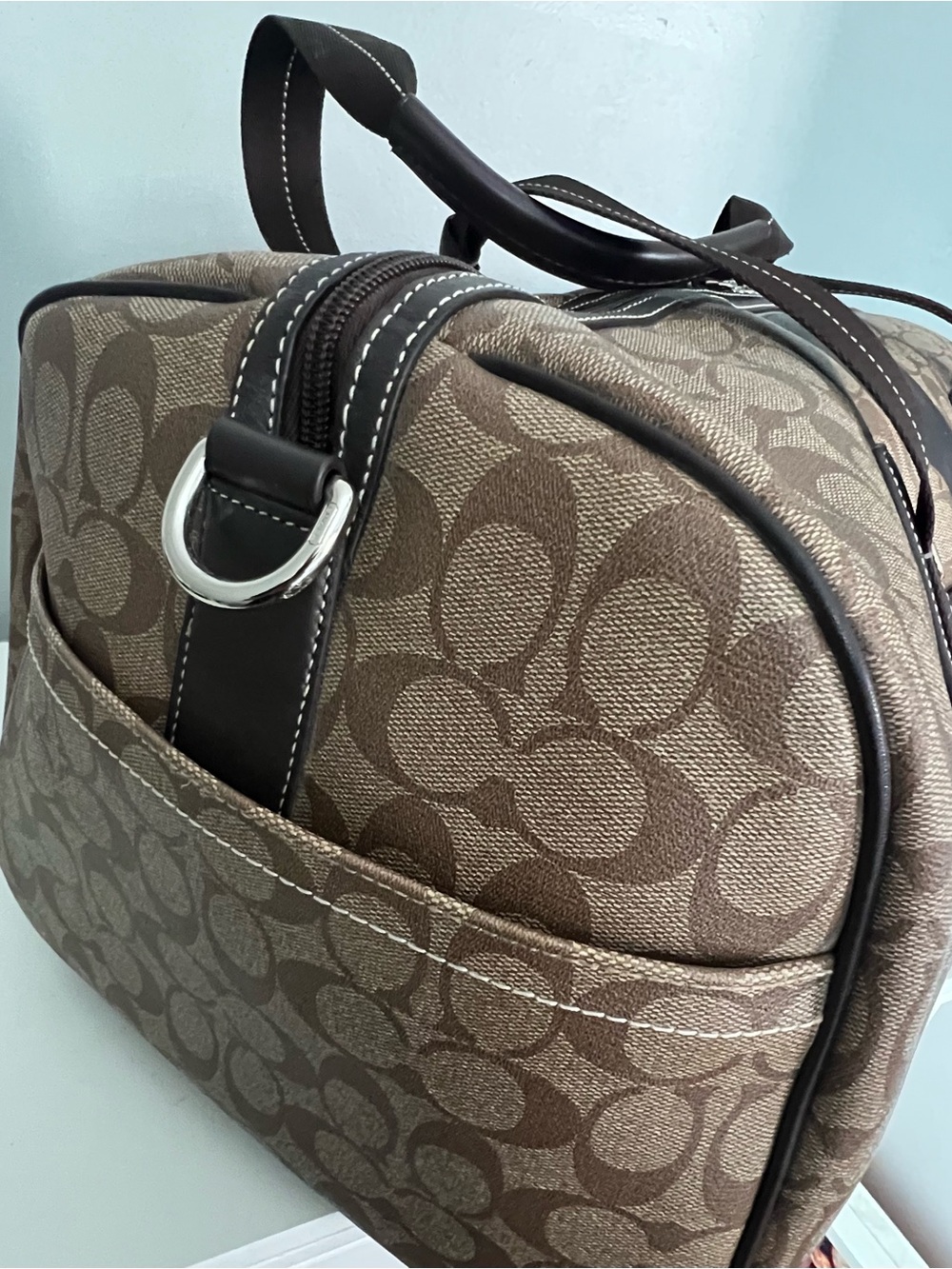 COACH HERITAGE STRIPE WEEKENDER DUFFEL BAG - Picture 5 of 9